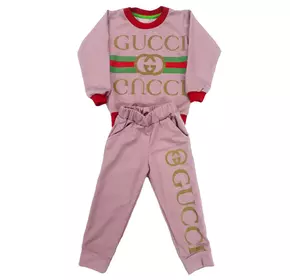 Костюм для девочек "Gucci" розовый, на 1-5 лет (двухнитка)