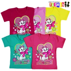 Футболки для девочек "Кошечка", от 1-6 лет (кулир) Футболки для девочек "Кошечка", от 1-6 лет (кулир)