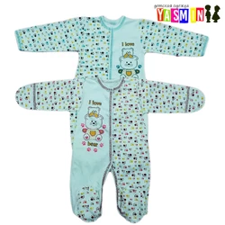 Человечек для новорожденных "Лапки" (с начесом) Человечек для новорожденных "Лапки" (с начесом)