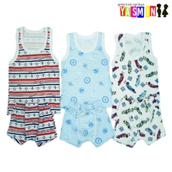 Комплект для мальчиков майка и трусы боксеры (рибана) Комплект для мальчиков майка и трусы боксеры (рибана)