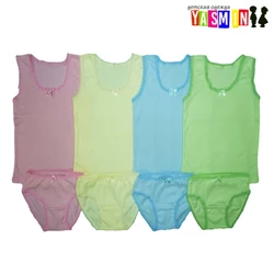 Комплект для девочек майка и трусы с ажурной резинкой (мультирип) Комплект для девочек майка и трусы с ажурной резинкой (мультирип)