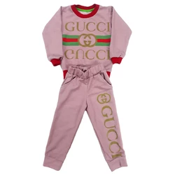 Костюм для девочек "Gucci" розовый, на 1-5 лет (двухнитка)
