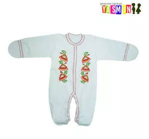 Комбинезон-вышиванка для новорожденных девочек (интерлок) Комбинезон-вышиванка для новорожденных девочек (интерлок)