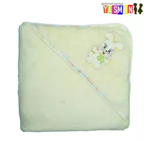 Пеленки для купания с уголком и вышивкой, 100х90 см. (велсофт) Пеленки для купания с уголком и вышивкой, 100х90 см. (велсофт)