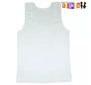 Майка для девочек с кружевом (кулир белый) Майка для девочек с кружевом (кулир белый)