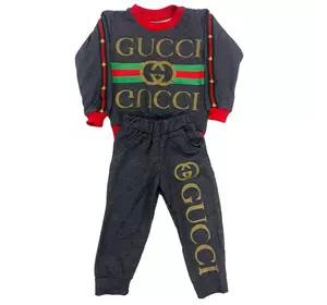 Костюм для девочек "Gucci" серый, на 1-5 лет (двухнитка) Костюм для девочек "Gucci" серый, на 1-5 лет (двухнитка)