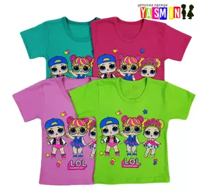 Футболки для девочек "LOL", от 1-6 лет (кулир) Футболки для девочек "LOL", от 1-6 лет (кулир)