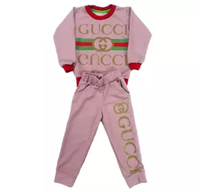 Костюм для девочек "Gucci" розовый, на 1-5 лет (двухнитка) Костюм для девочек "Gucci" розовый, на 1-5 лет (двухнитка)