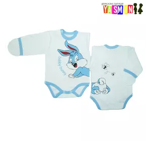 Боди для новорожденных мальчиков "Зайчик" (интерлок) Боди для новорожденных мальчиков "Зайчик" (интерлок)